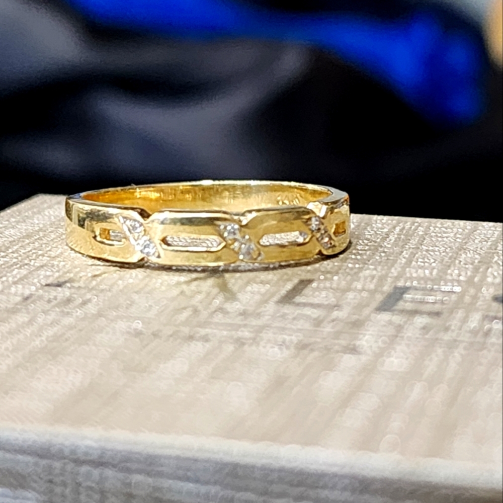 Linked always diamond anniversary wedding band 14k yellow gold